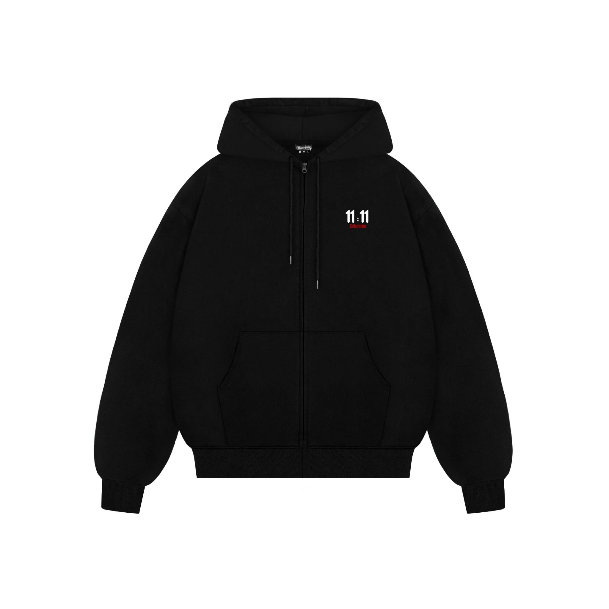  Áo khoác Kill System Hoodie zip Boxy in hình 11:11 chất vải chân cua nam nữ 