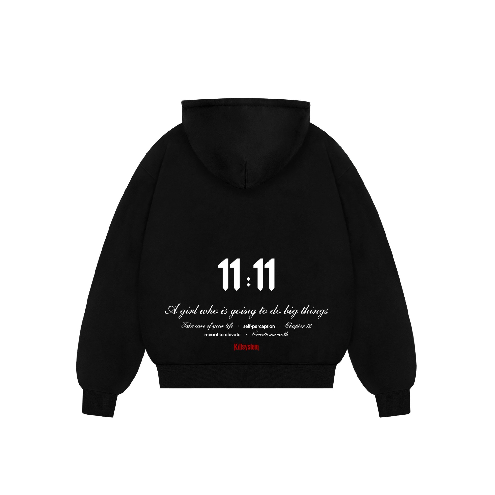  Áo khoác Kill System Hoodie zip Boxy in hình 11:11 chất vải chân cua nam nữ 