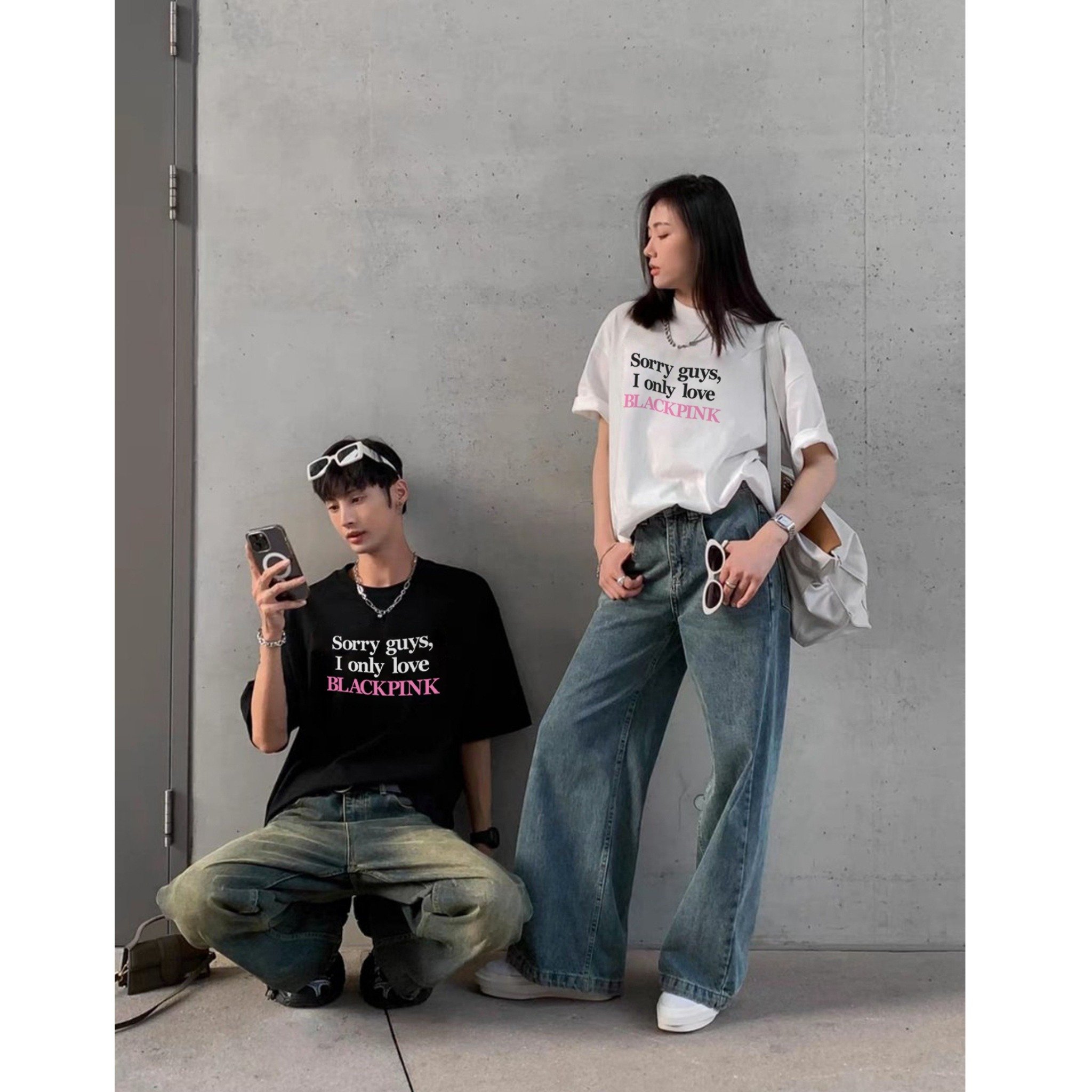  Áo thun Kill System form fit và oversize Sorry guys, Black Pink 