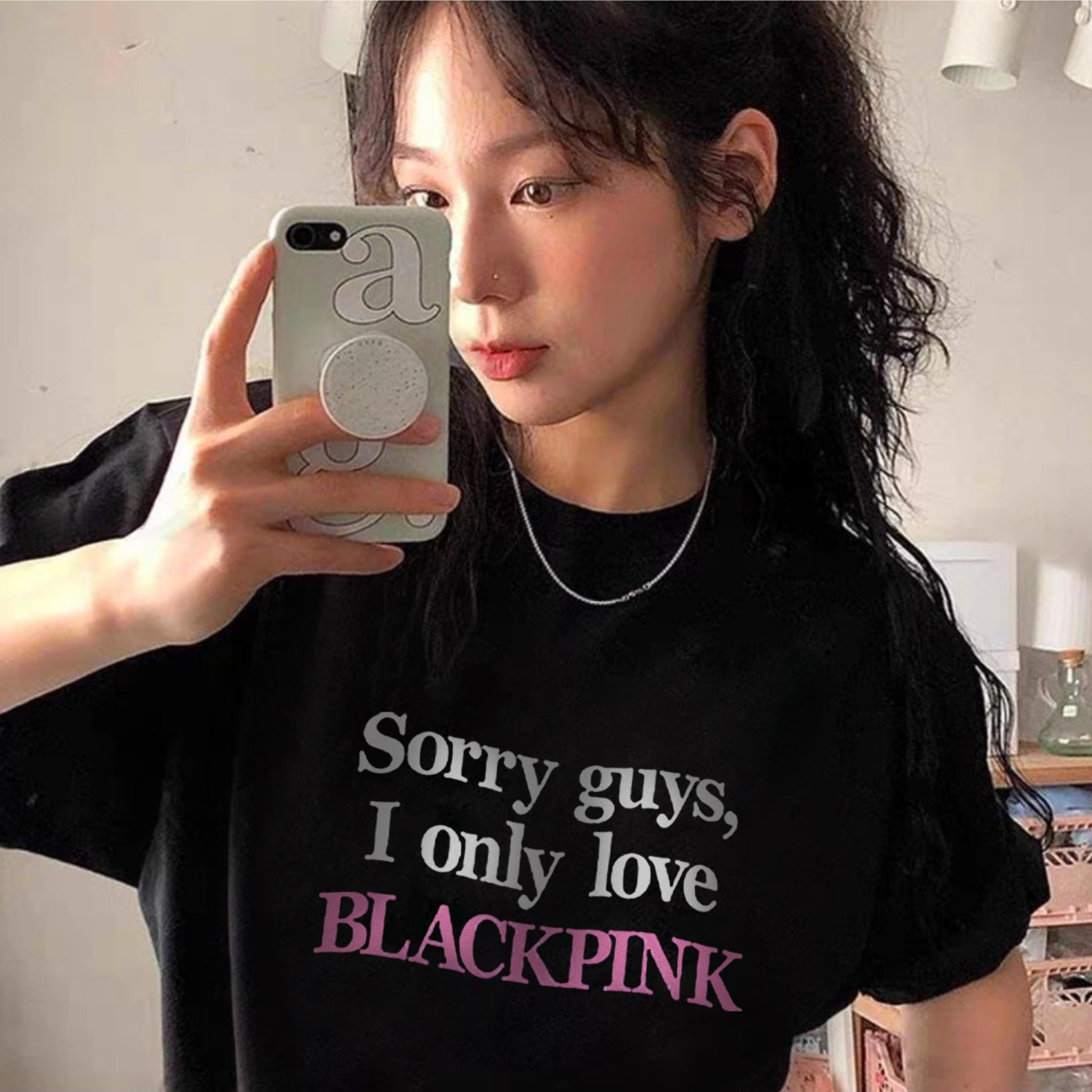 Áo thun Kill System form fit và oversize Sorry guys, Black Pink 