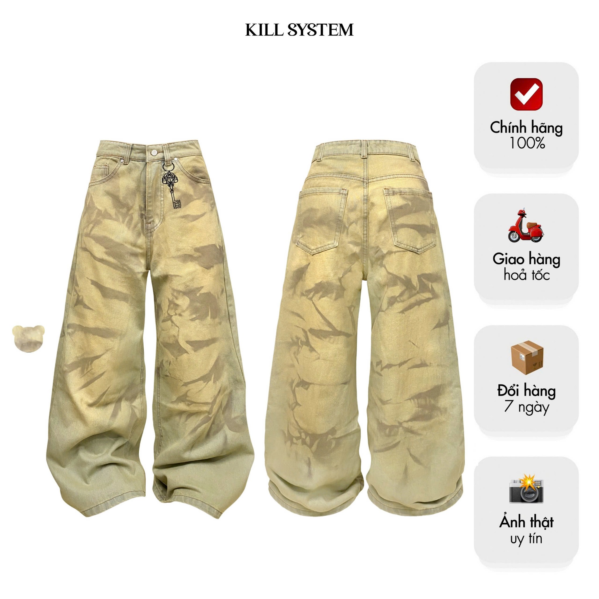  Quần Jeans wash ống rộng KEY CHANGER - KILLSYSTEM 
