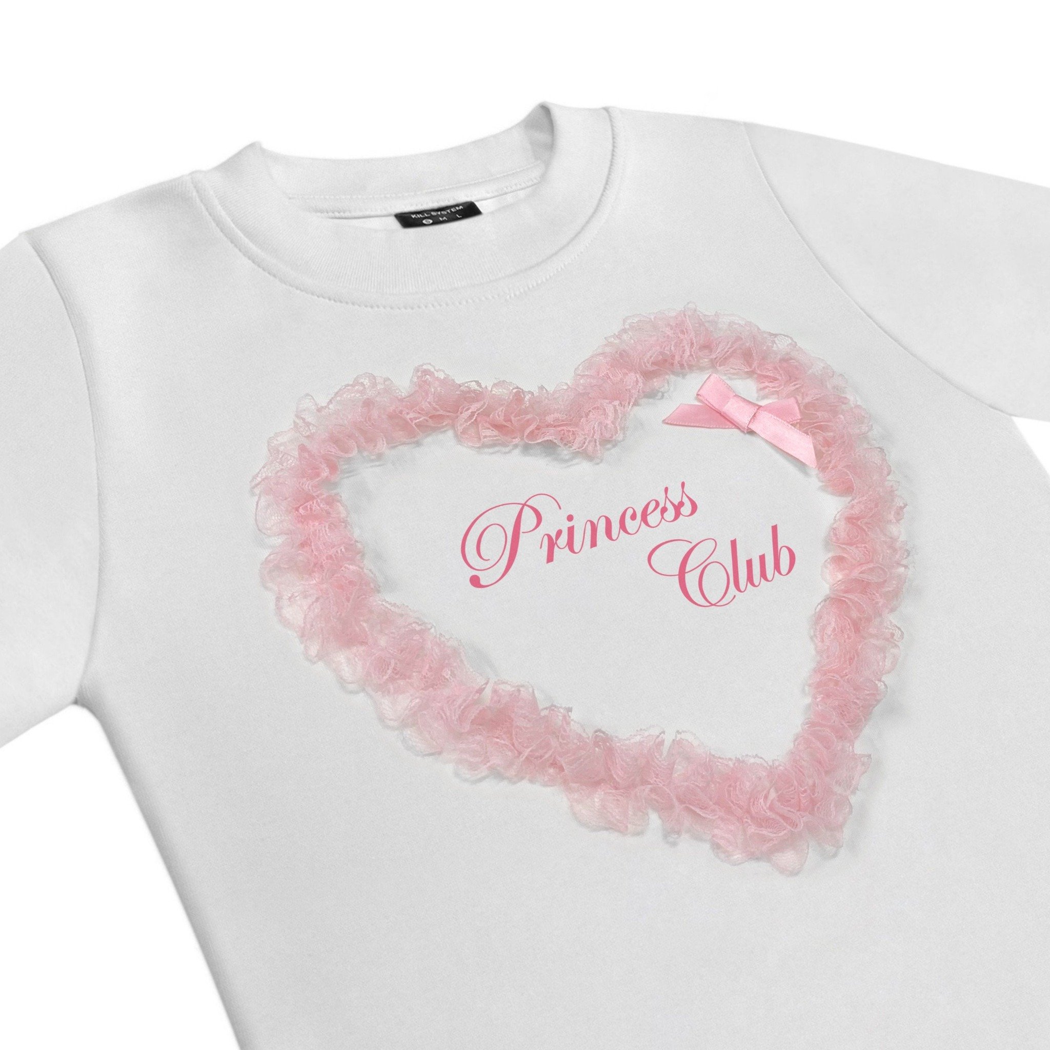  Áo thun baby tee trái tim phối ren Killsystem chất thun co giãn l Princess club 