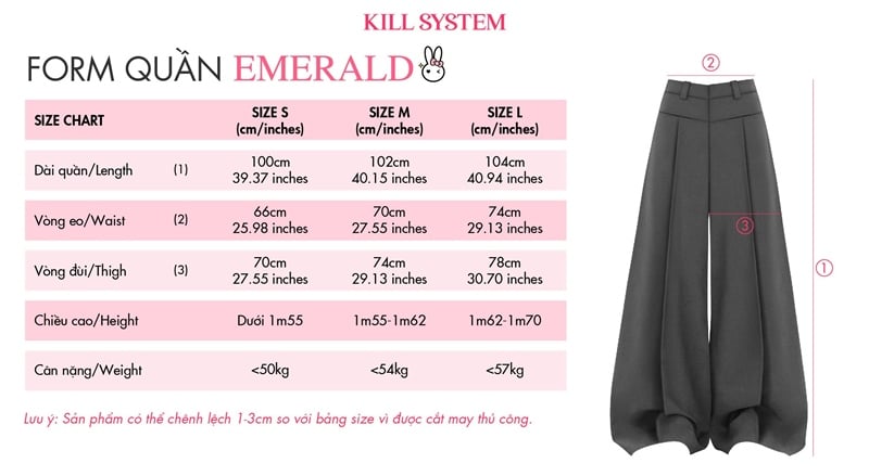  Quần tây dài ống rộng EMERALD - KILLSYSTEM 