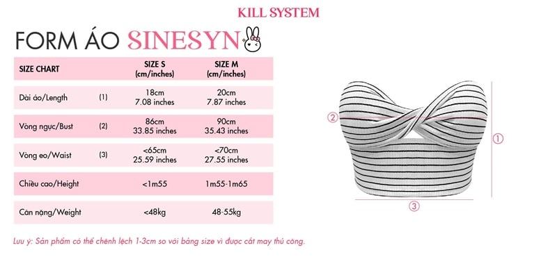  Áo ống xoắn ngực kẻ sọc SINESYN - KILLSYSTEM 