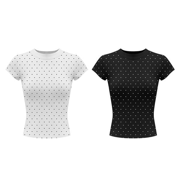  Áo baby tee chấm bi form body siêu tôn dáng, chất thun cotton thoáng mát IU - KILLSYSTEM 