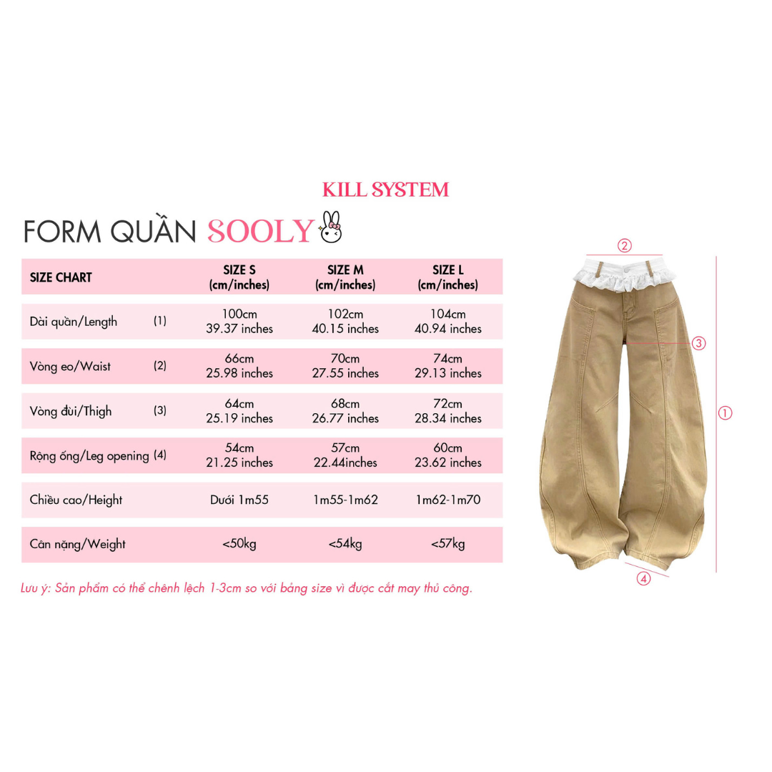  Quần kaki ống rộng phối ren SOOLY - KILLSYSTEM 