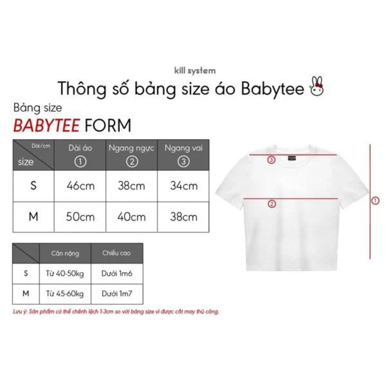  Áo baby tee Kill System Twinkle nơ đính đá 