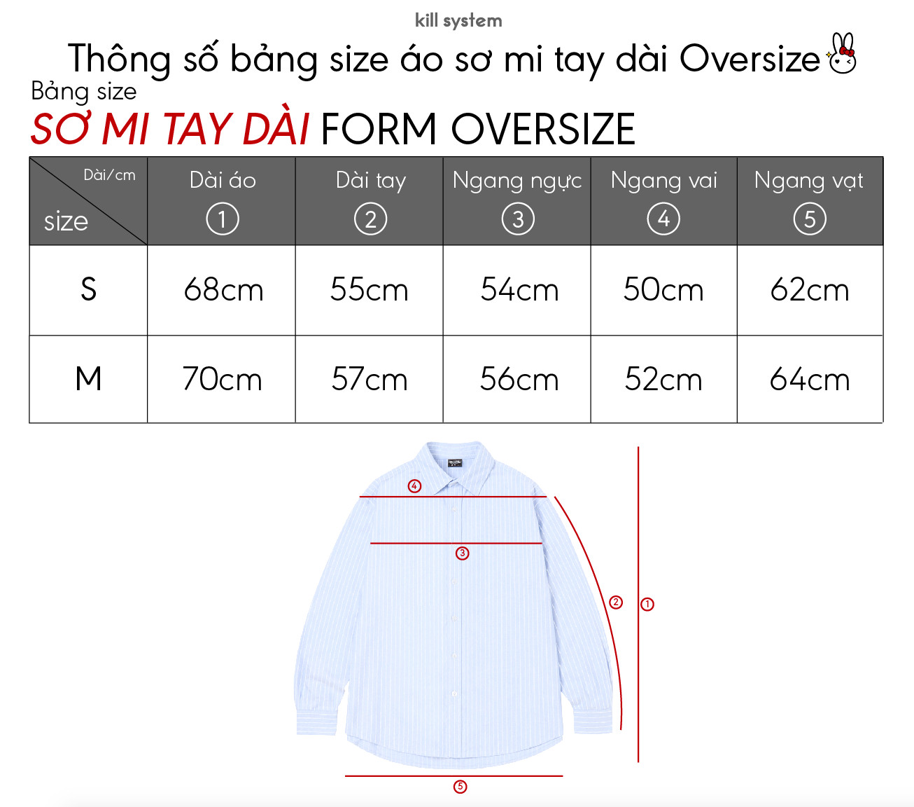  Áo sơ mi tay dài Kill System thêu logo KIST màu trắng 