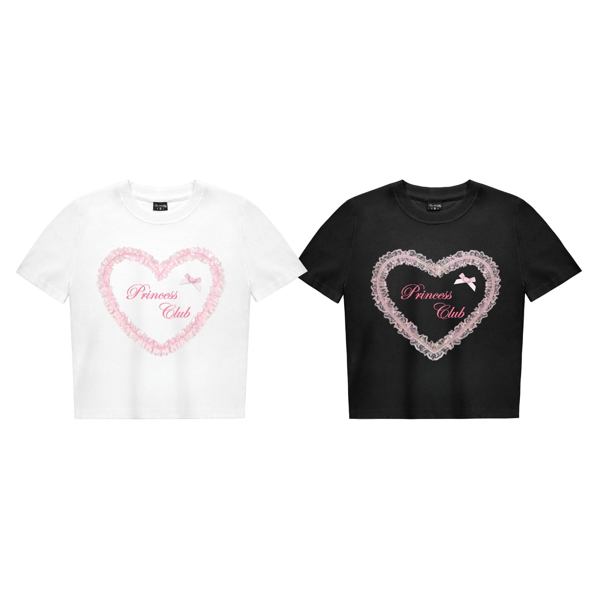  Áo thun baby tee trái tim phối ren Killsystem chất thun co giãn l Princess club 