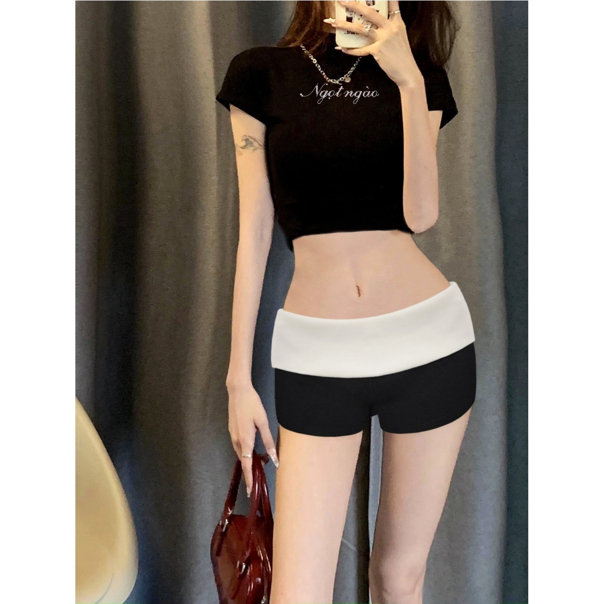  Quần Short len tăm nữ ngắn form ôm Killsystem Mie 