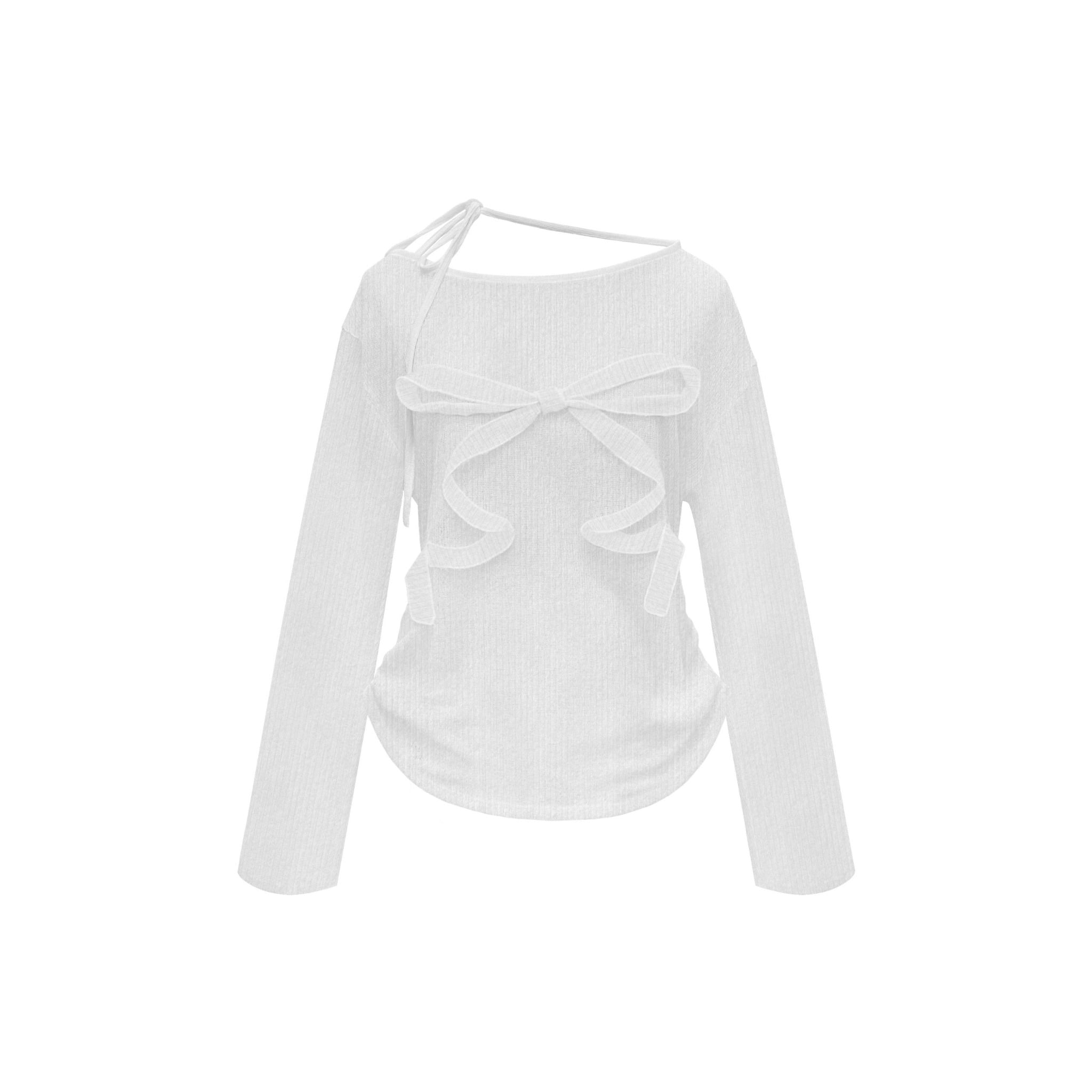  Áo dệt kim tay dài Nơ xuyên thấu Joyce 