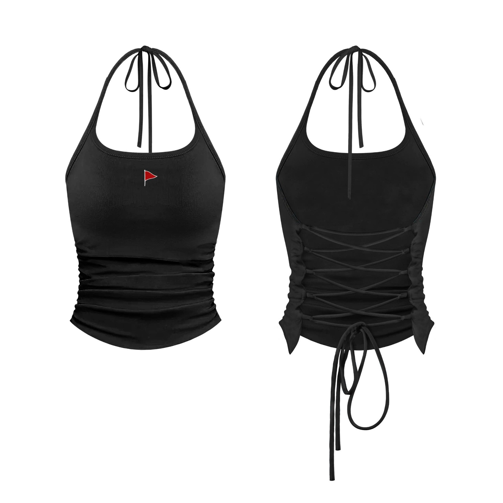  Áo yếm hở lưng đan dây ôm body Red Flag 