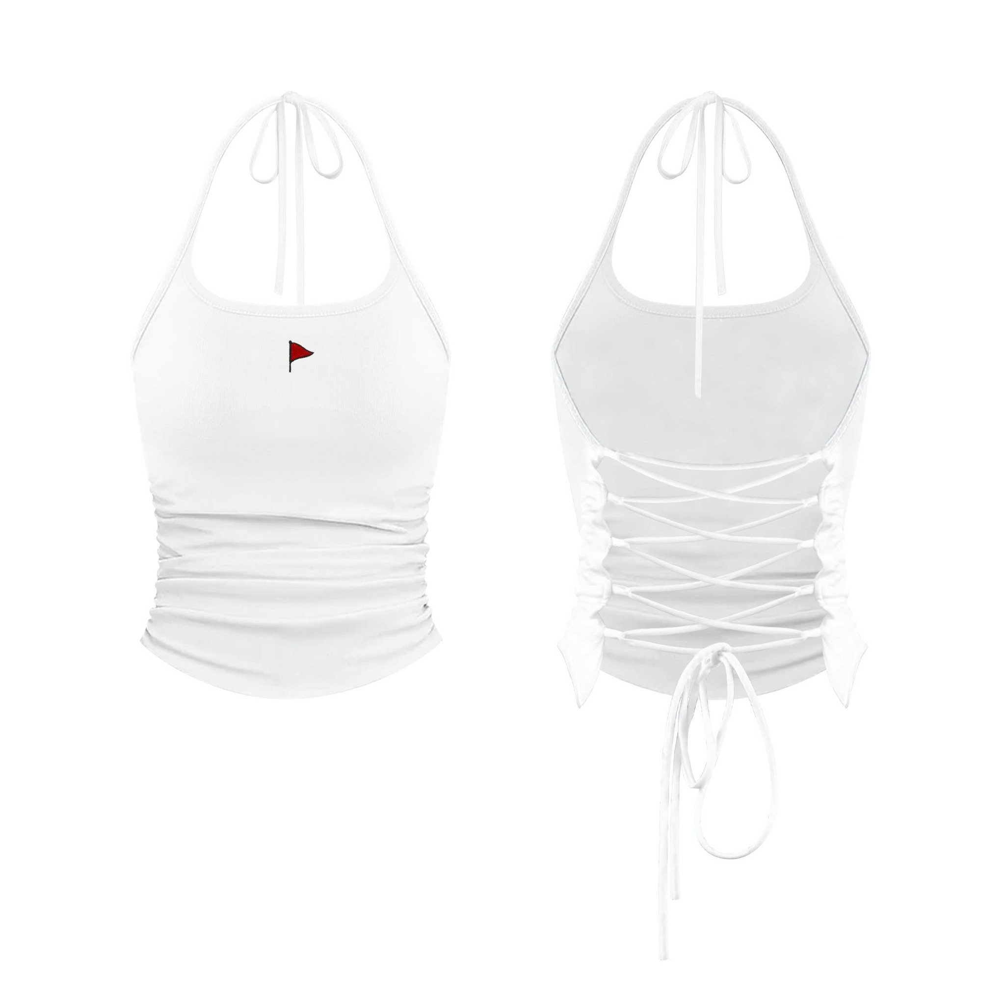  Áo yếm hở lưng đan dây ôm body Red Flag 