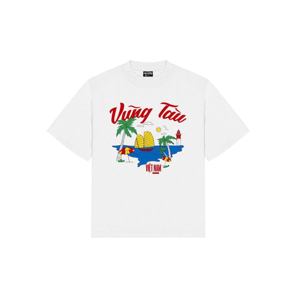  Áo thun Kill System du lịch Vũng Tàu chất cotton tay ngắn màu trắng 