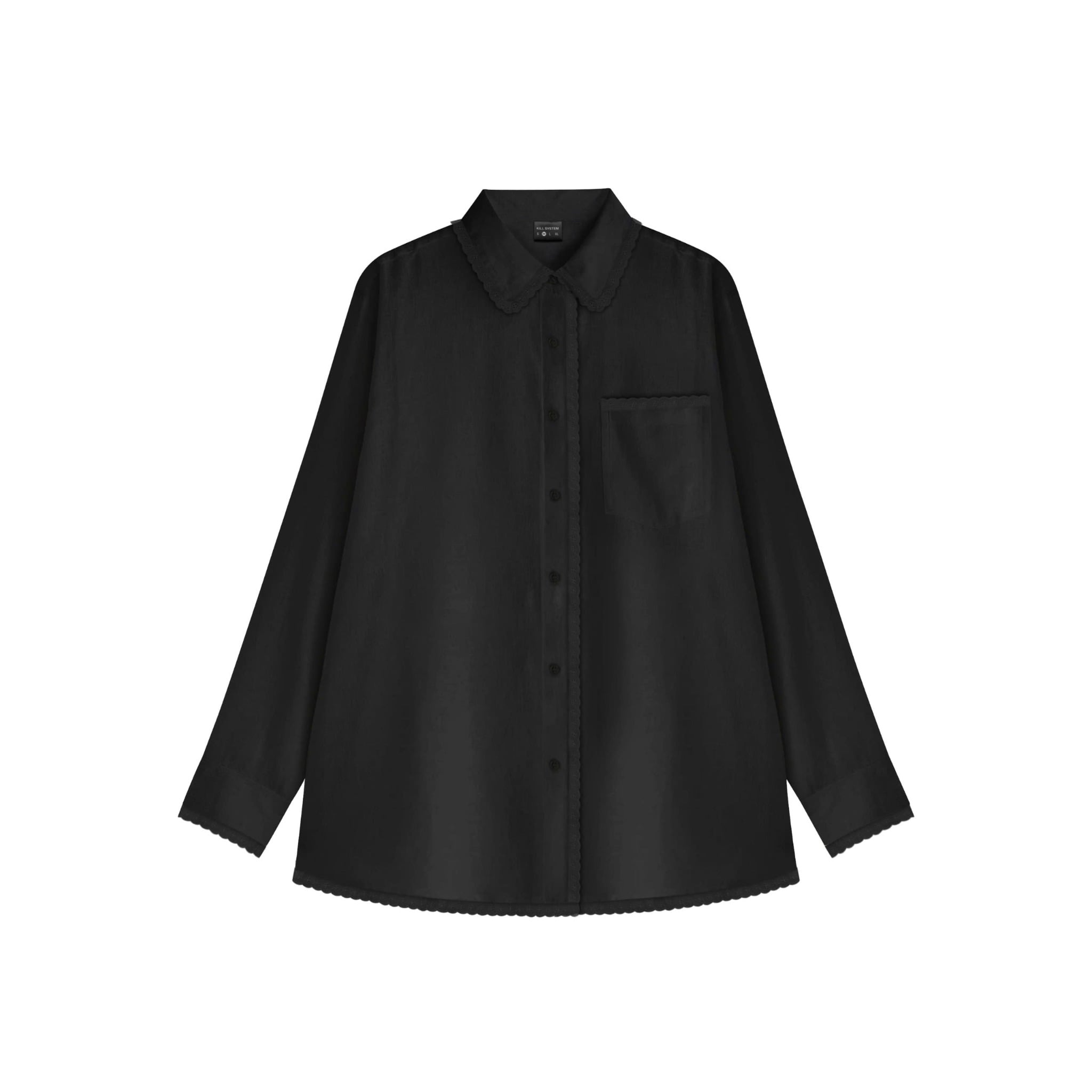  Áo sơ mi tay dài ASHLEY phối ren 