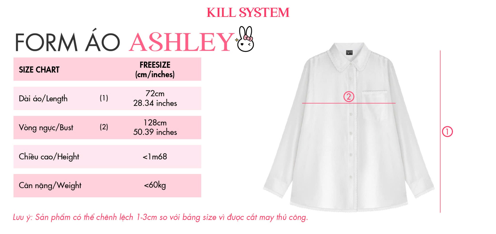  Áo sơ mi tay dài ASHLEY phối ren 