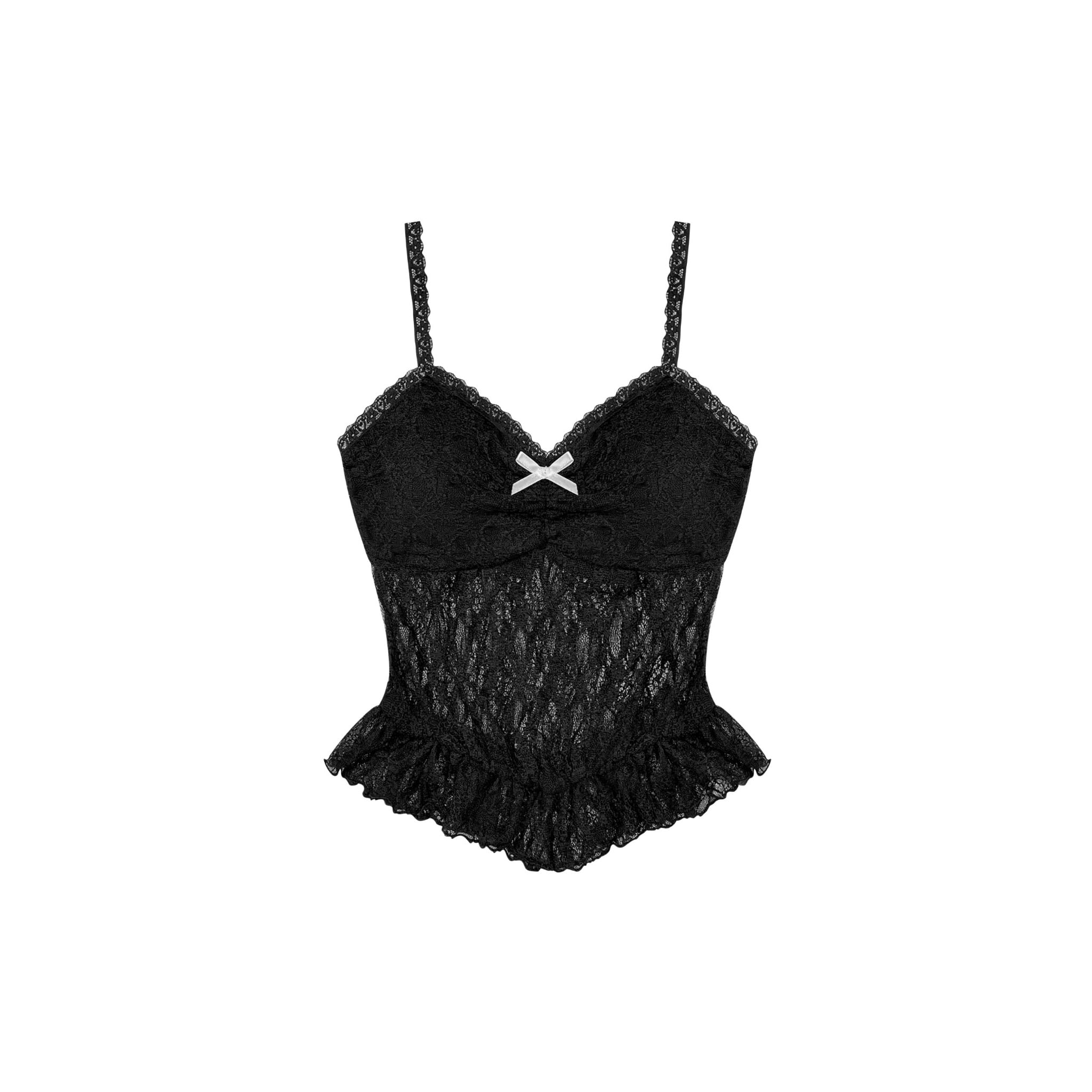  Áo 2 dây IVINA ren xuyên thấu thắt nơ ôm  - KILL SYSTEM 