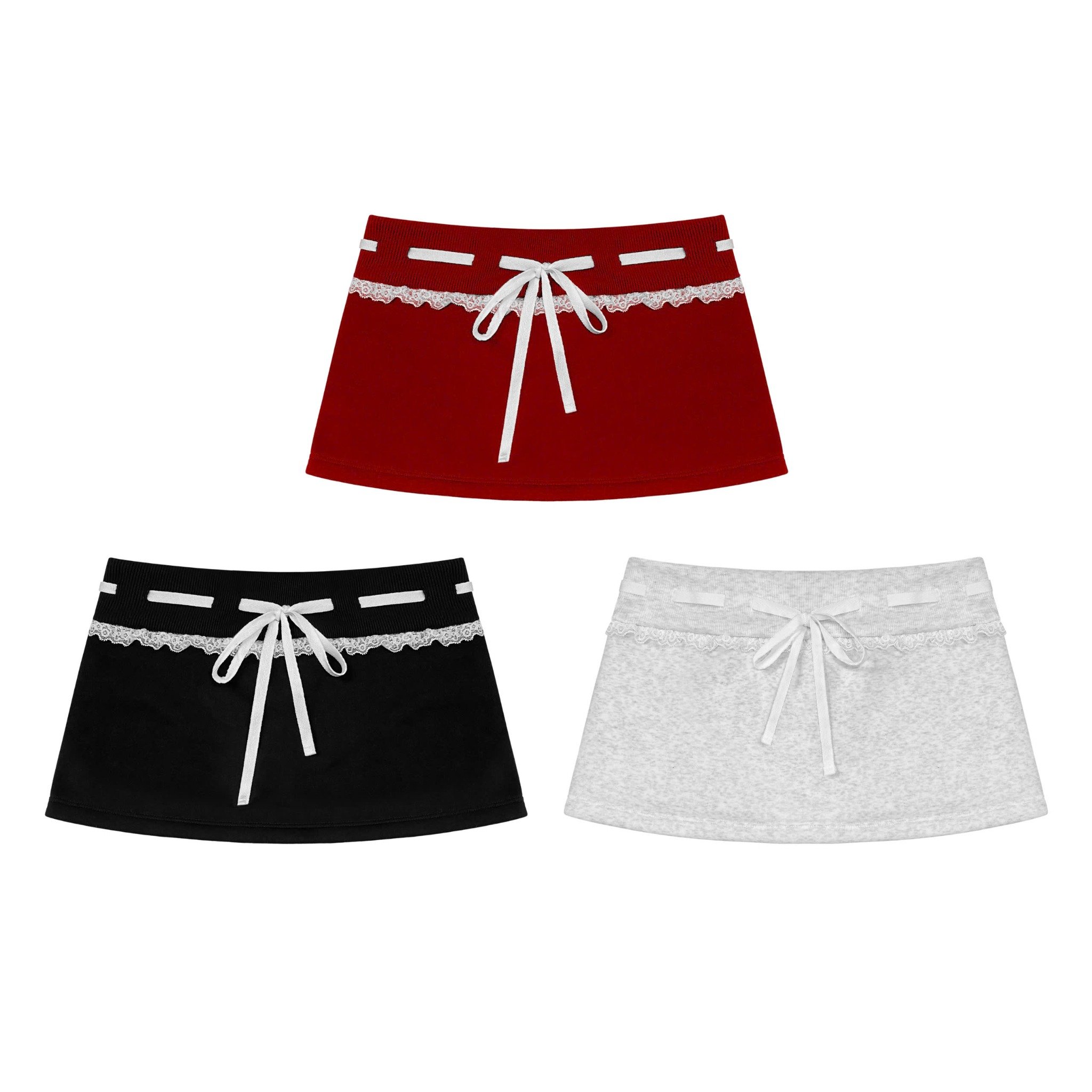  Chân váy nỉ bông JINMY phối ren thắt nơ 