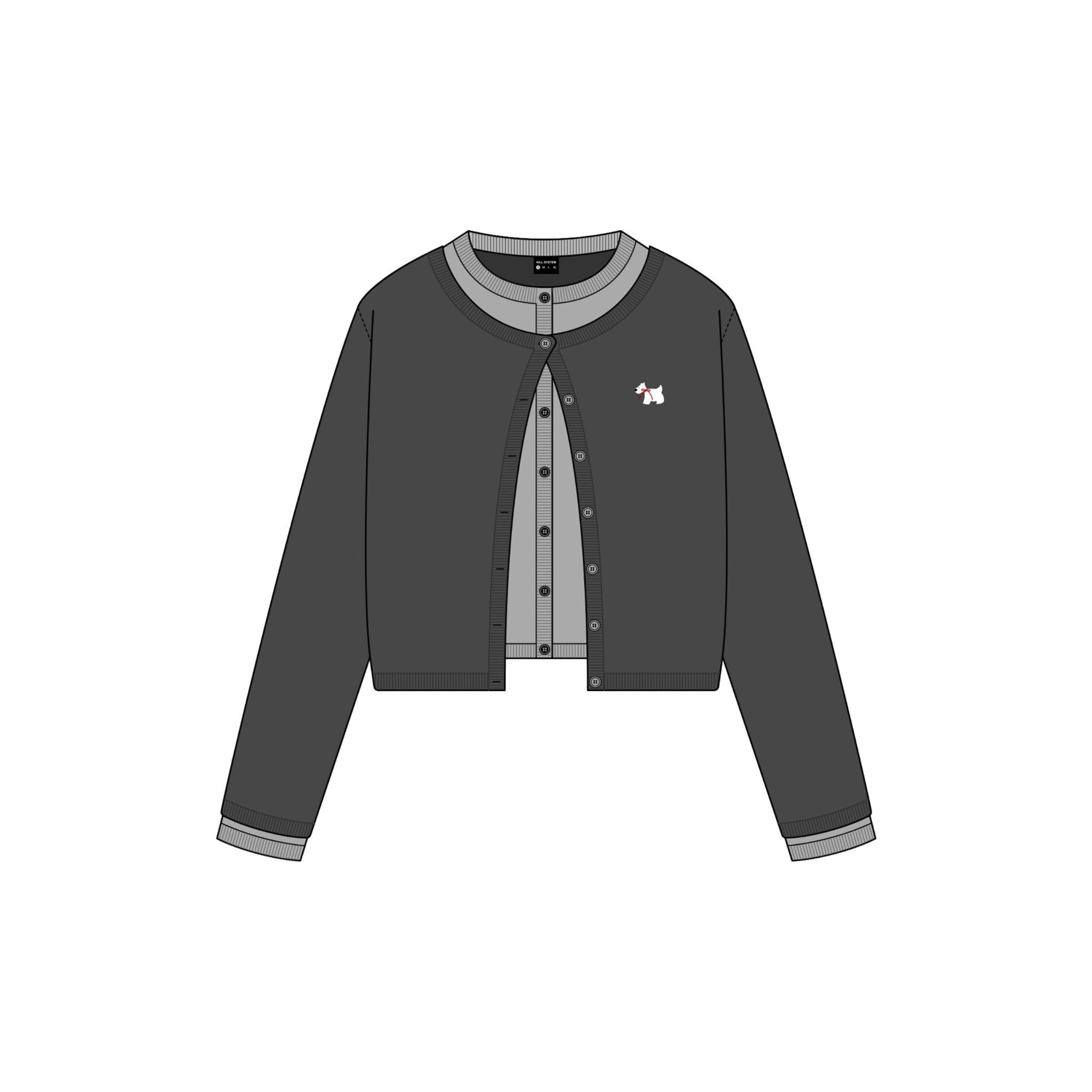  Áo cardigan Westie phối layer Kill System 