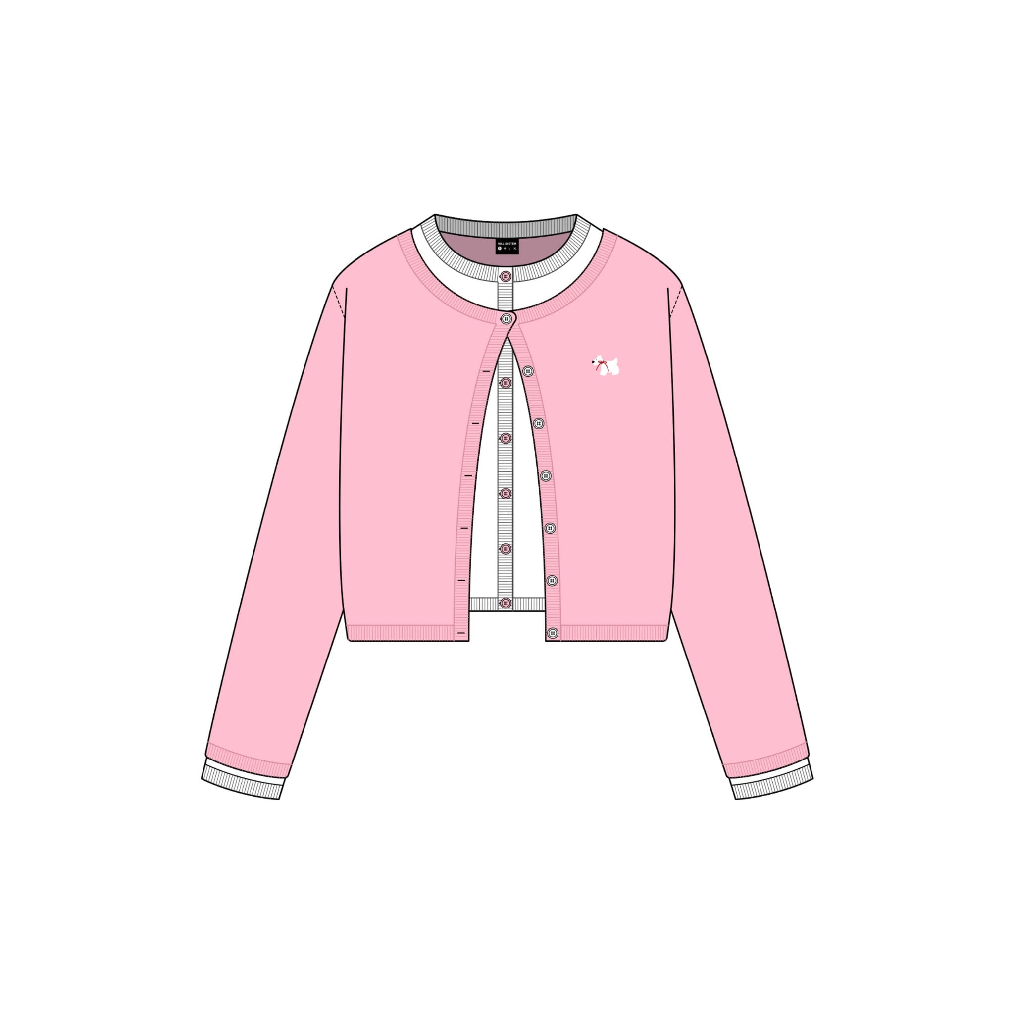  Áo cardigan Westie phối layer Kill System 