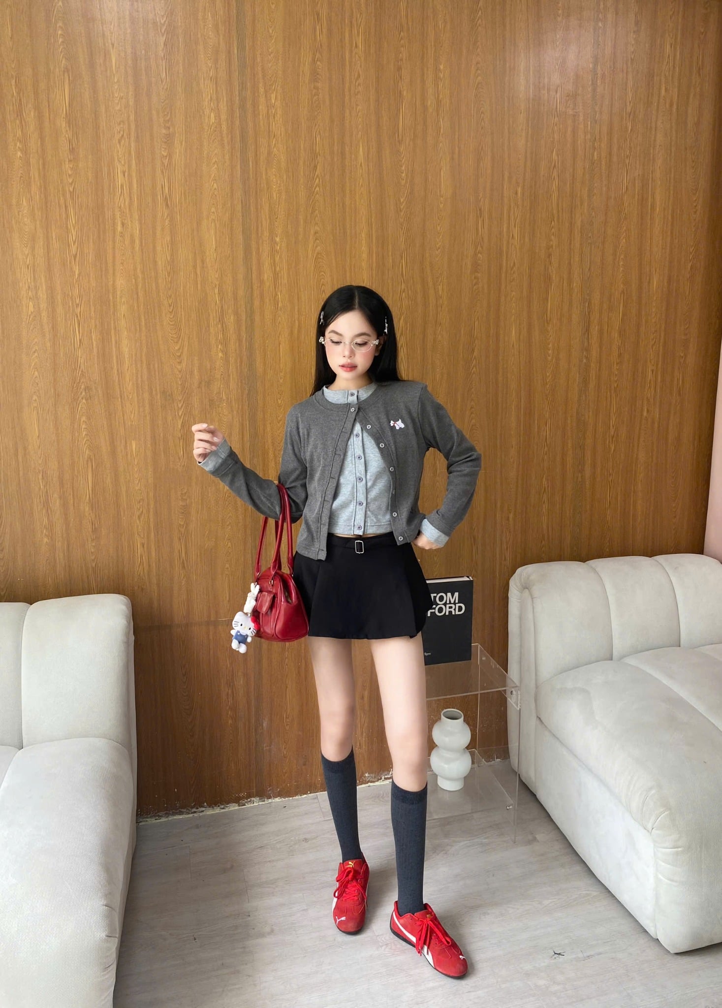  Áo cardigan Westie phối layer Kill System 