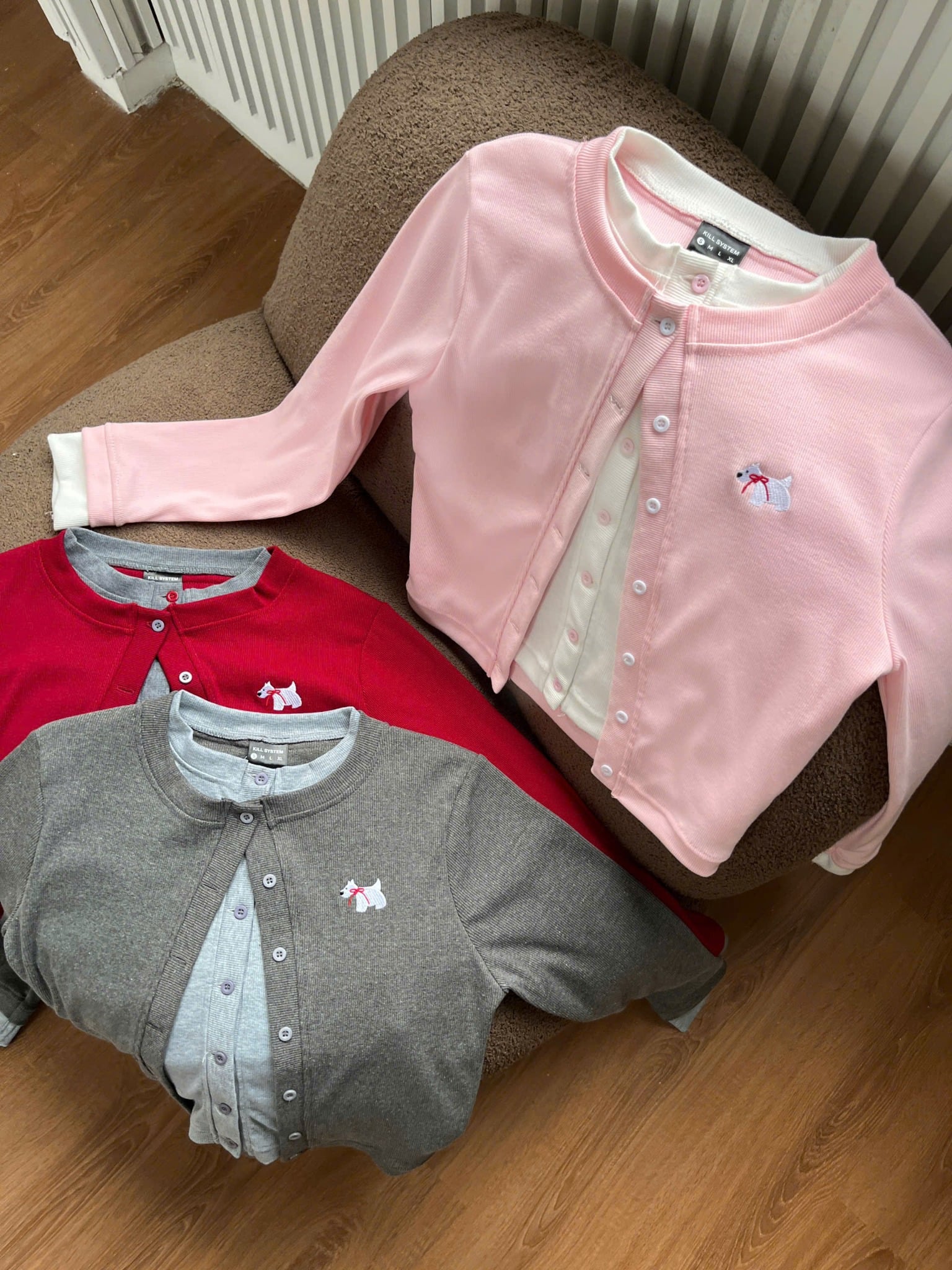  Áo cardigan Westie phối layer Kill System 