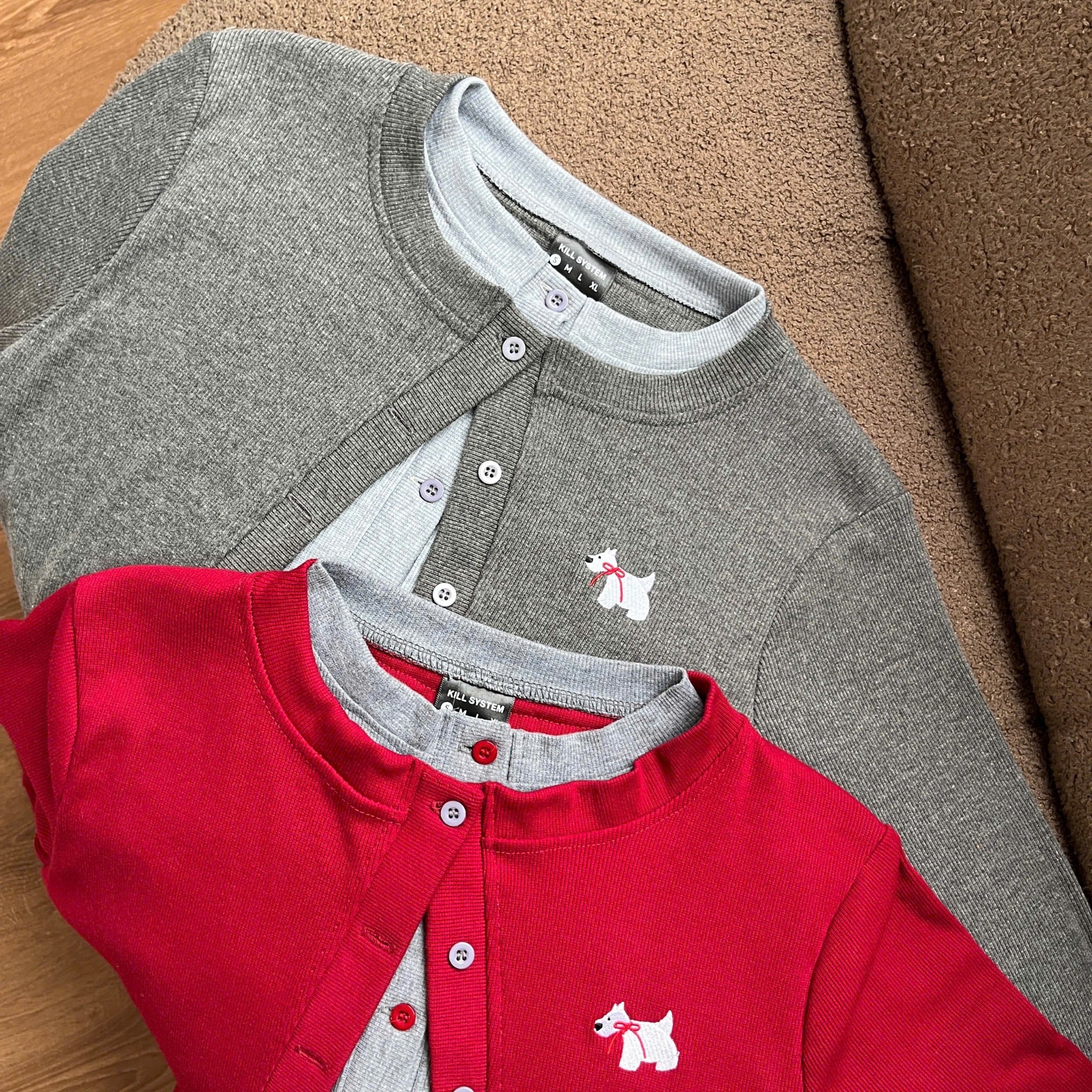  Áo cardigan Westie phối layer Kill System 