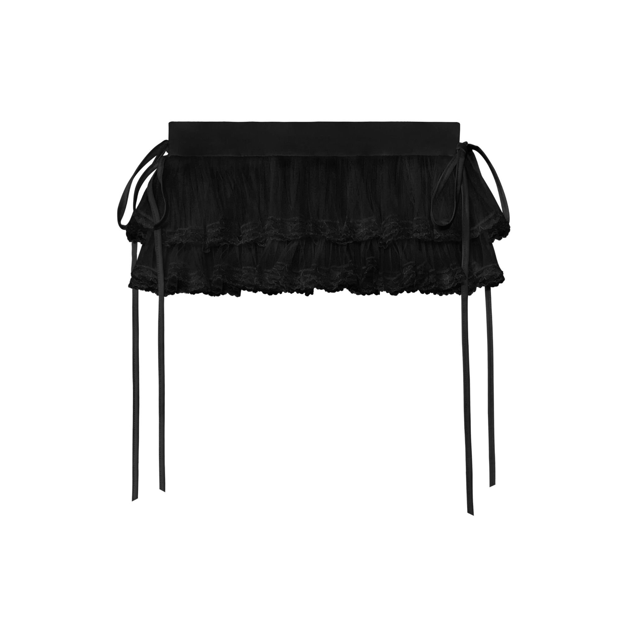  [COVER UP - PHỤ KIỆN] Váy ren XUYÊN THẤU ngắn 2 tầng cột nơ Su-in - Killsystem 