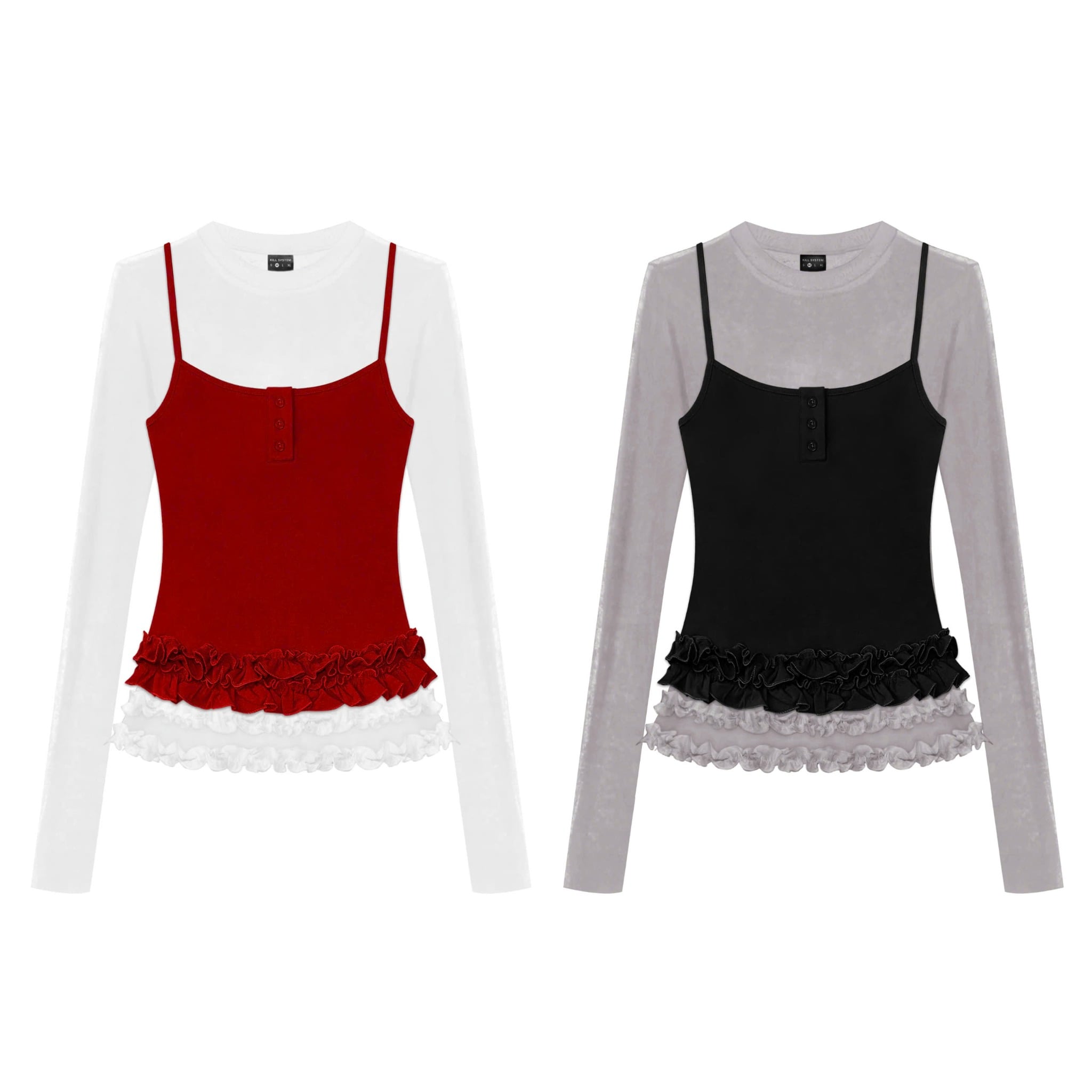  Áo hai dây layer bèo LARA - KILL SYSTEM 