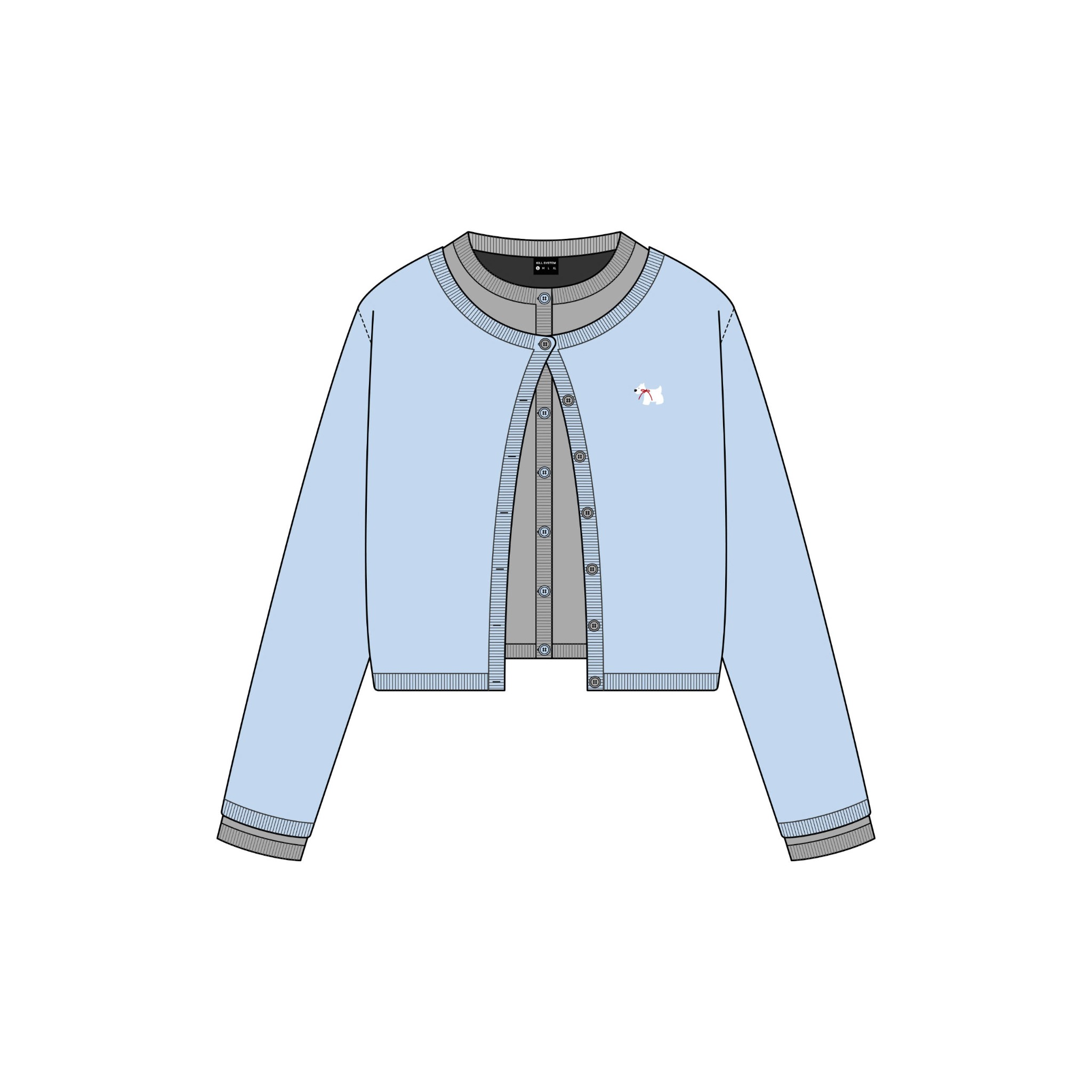  Áo cardigan Westie phối layer Kill System 
