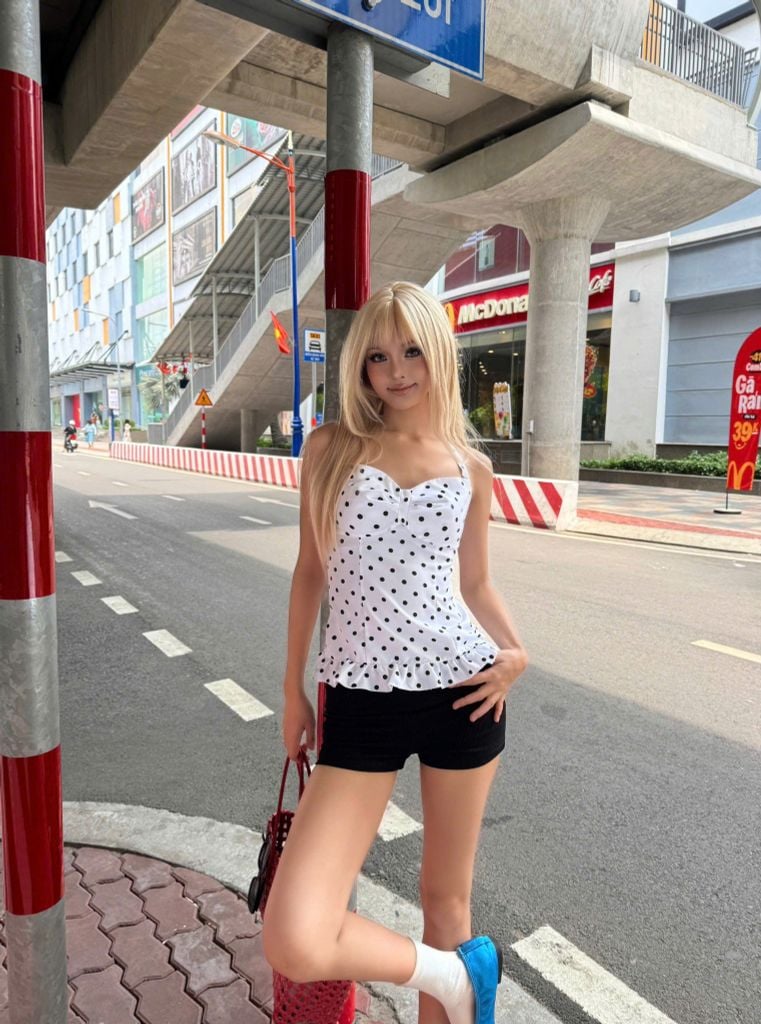  Áo yếm chấm bi cột dây TRISTAN - KILLSYSTEM 