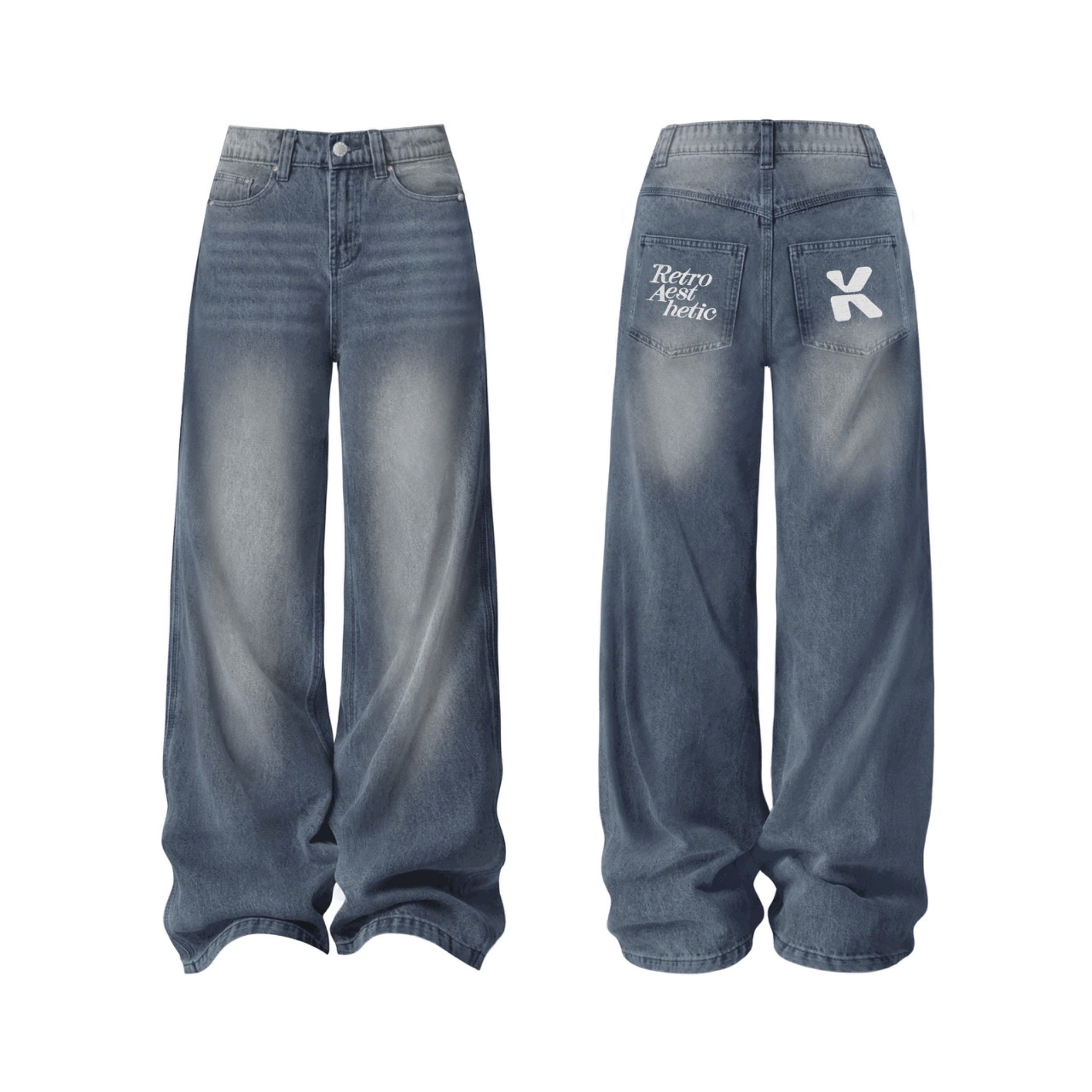  Quần jeans ống suông thêu túi RETRO AESTHETIC - KILLSYSTEM 