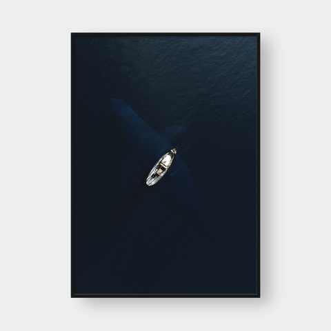  BLUE WHALE AND THE BOAT 