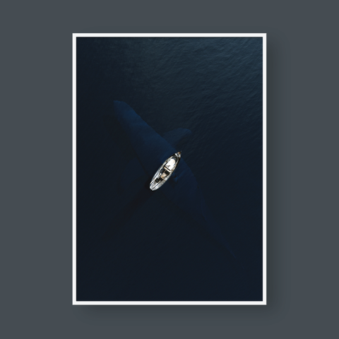  BLUE WHALE AND THE BOAT 