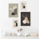  VASES AND TROPICAL LEAVES SET 01 