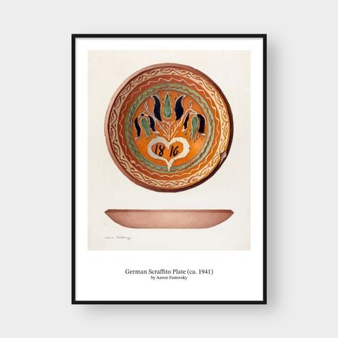  GERMAN SCRAFITTO PLATE 