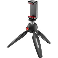 Chân máy ảnh Manfrotto Pixi Mini kèm kẹp gắn điện thoại màu đen MKPIXICLAMP-BK