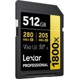  Thẻ nhớ Lexar 512GB Professional 1800x UHS-II SDXC (Dòng GOLD) 