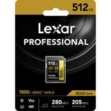  Thẻ nhớ Lexar 512GB Professional 1800x UHS-II SDXC (Dòng GOLD) 