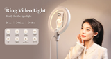  Đèn Led vòng Ulanzi 10 inch có chân đế và giá đỡ điện thoại từ tính 