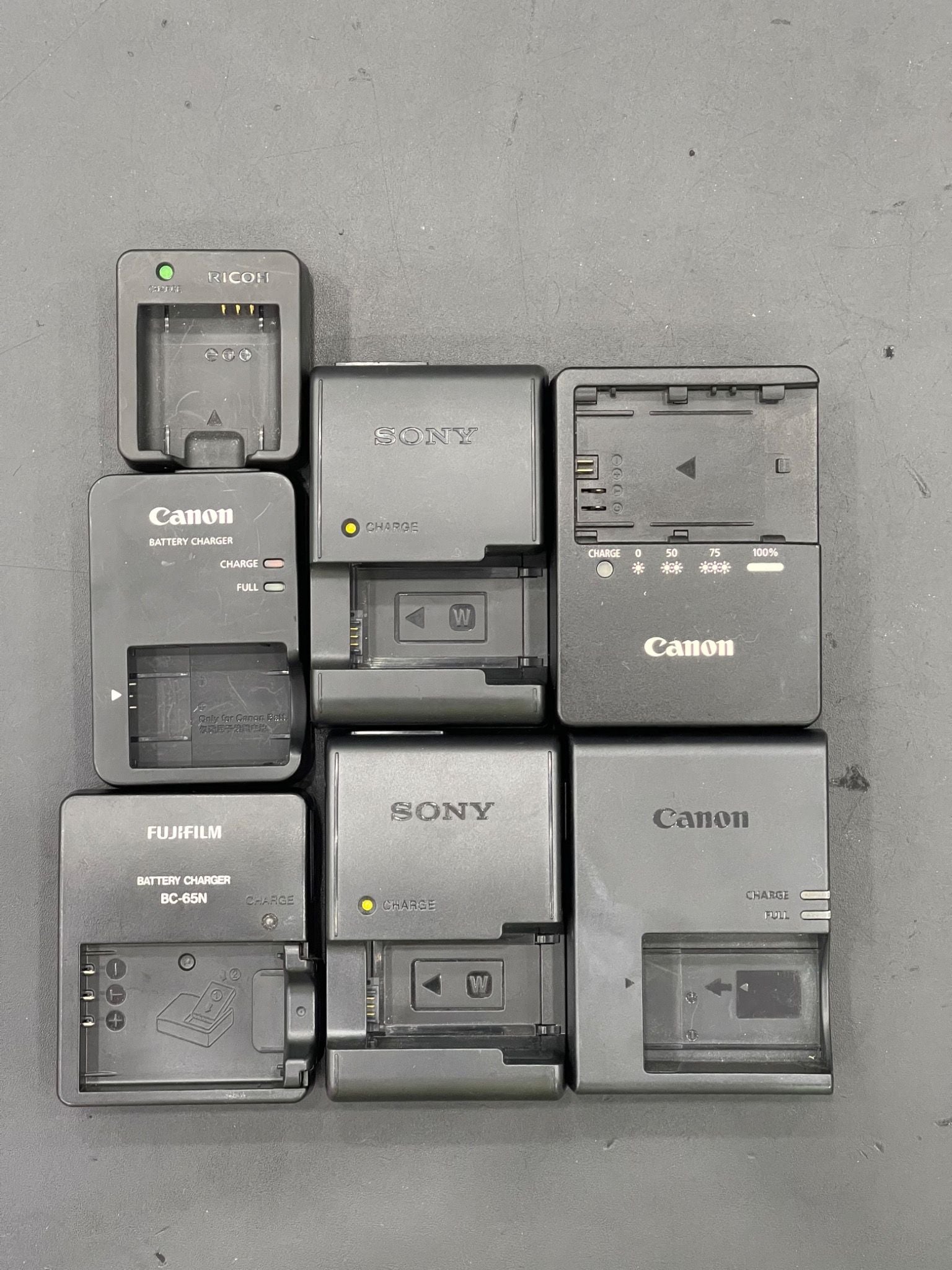  Sạc pin Canon / Nikon / Sony / Fujifilm / Panasonic / Olympus chính hãng : cũ 