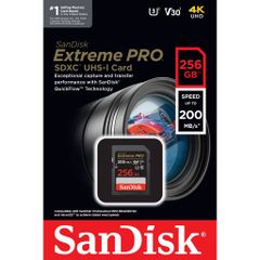 Sandisk SD Extreme Pro 256Gb R:200Mb/s W:140Mb/s ( New 2024 )