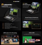  AVMATRIX PVS0403U Bộ chuyển đổi video SDI & HDMI 4 kênh với màn hình 10.1" 