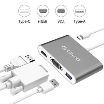  Đầu chuyển đổi Type C sang 4 cổng HDMI/VGA/Type C/USB 3.0 RCV-GD 