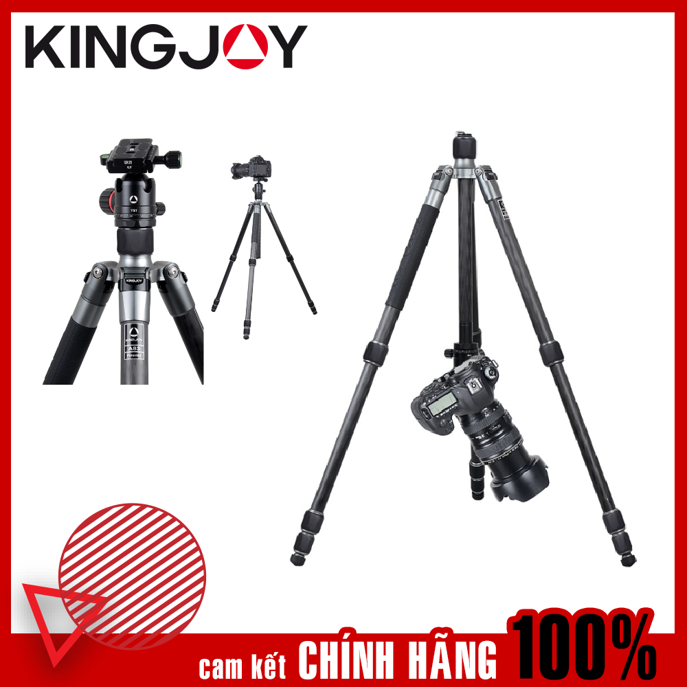  Kingjoy A Series Tripod with T21 Low Profile Ball Head, Compact, Gray 