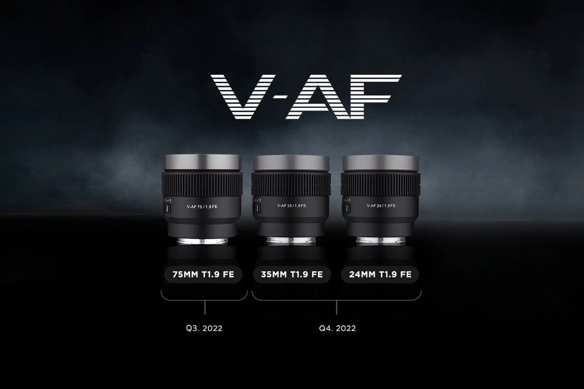 Samyang V-AF 24mm T1.9 FE Per Sony E: Obiettivo Video Con Autofocus, Spia Tally E Design Compatto Per Gimbal – 8K, Nero