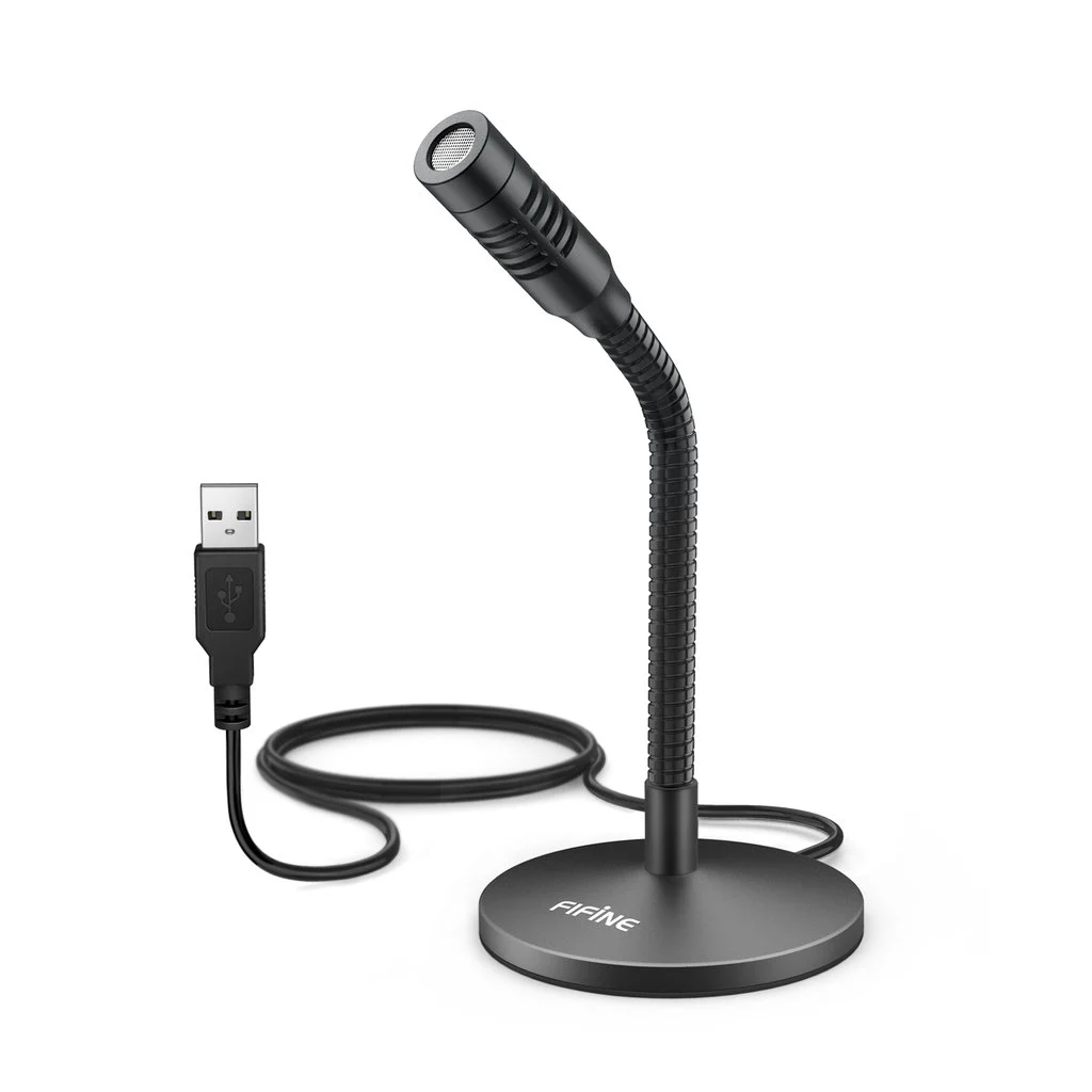  FIFINE K050 USB MICROPHONE MINI WITH ADJUSTABLE GOOSENECK FOR VIDEO-CALL, DICTATION ON LAPTOP/PC 