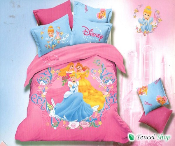 Bộ chăn ga gối cotton lụa Disney Princess   - CTL 1148