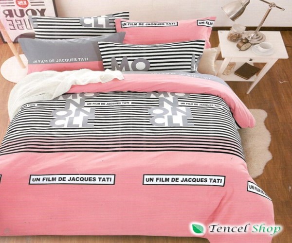 Bộ chăn ga gối cotton nhung cao cấp họa tiết hồng - NM 180B