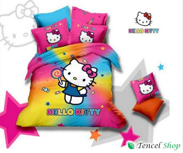 Bộ chăn ga gối cotton lụa Hello Kitty - CTL 1155